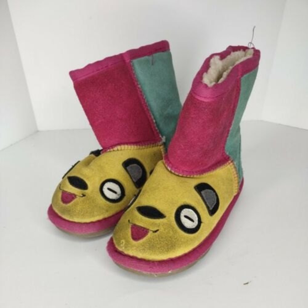 Vintage Ugg Toddler Panda Suede Boots Size US 10 E4